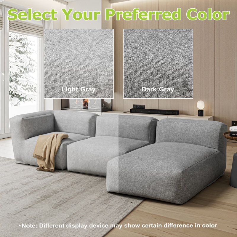 Wrought Studio Indoor L shaped Bean Bag Sectional Sofa Set Wayfair